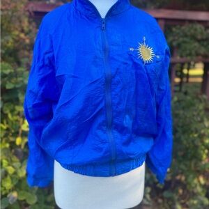 Windbreaker Jacket with Sun Embroidery
